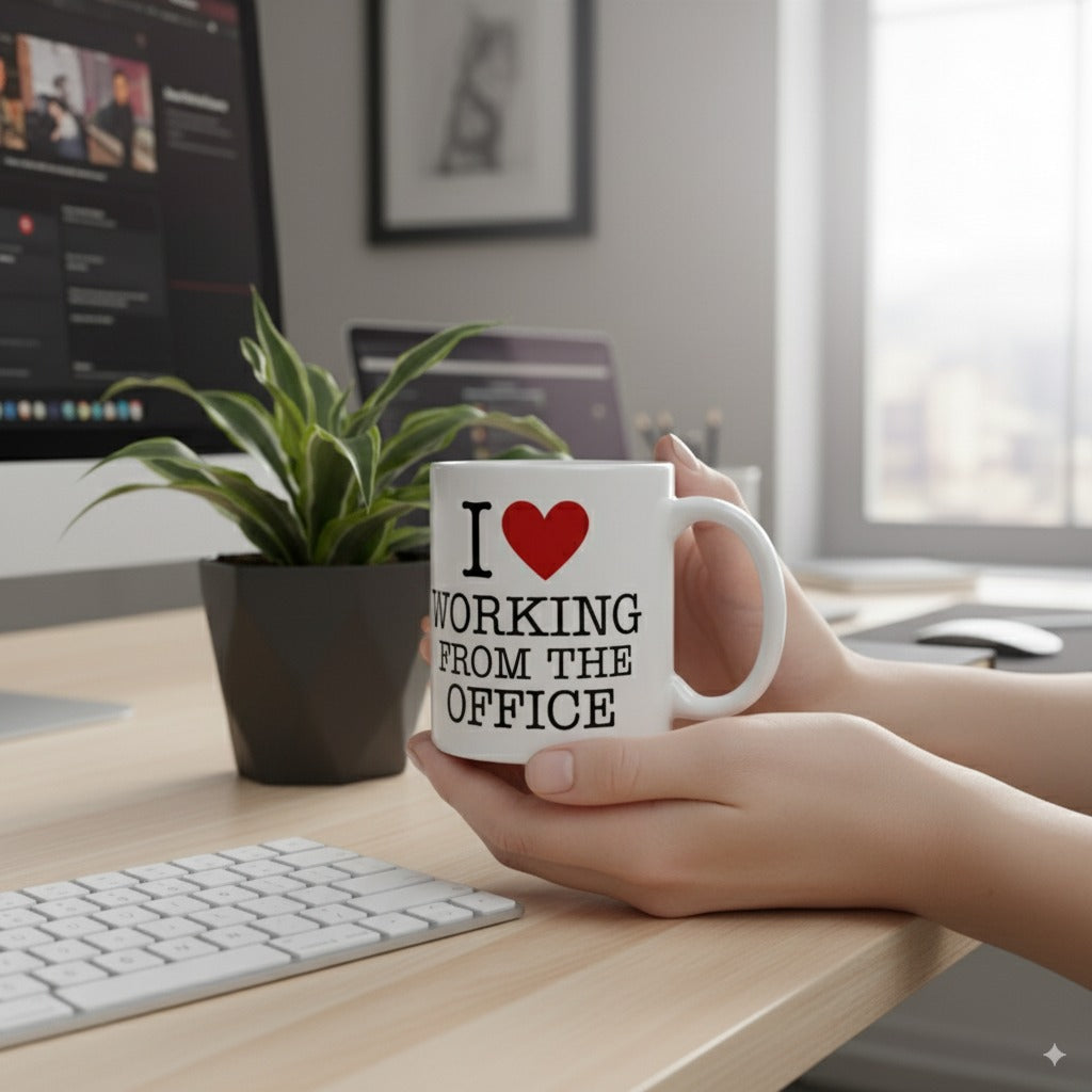 I Love Working From The Office - White Glossy Coffee Mug