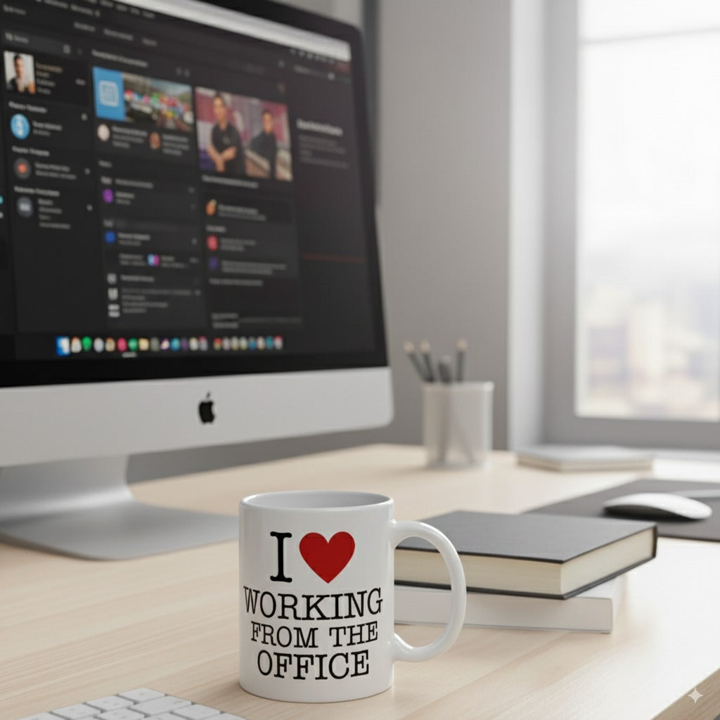I Love Working From The Office - White Glossy Coffee Mug