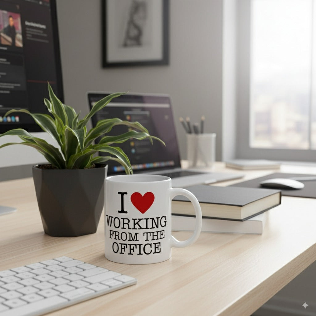 I Love Working From The Office - White Glossy Coffee Mug