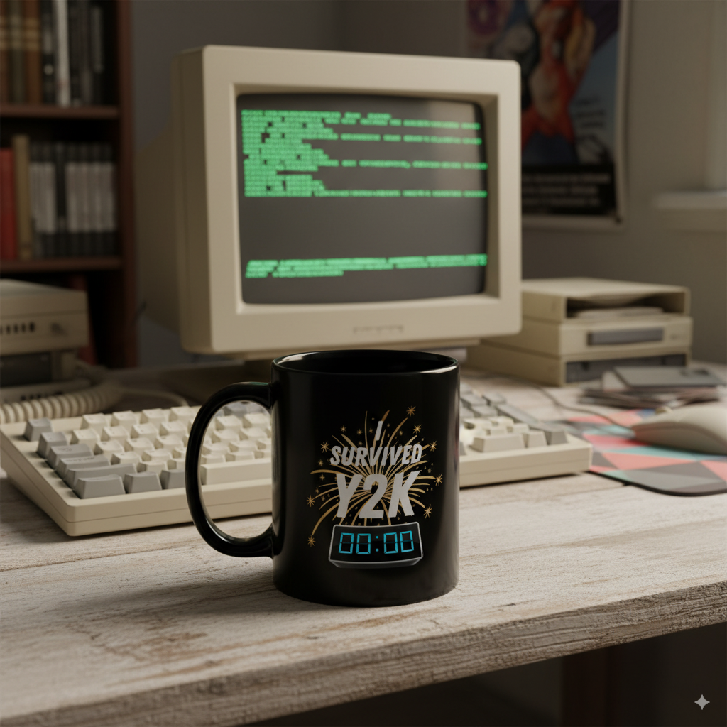 I Survived Y2K - Black Glossy Mug