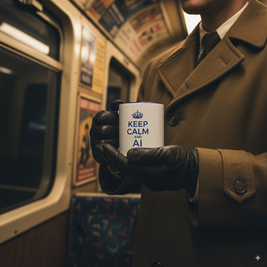 Keep Calm and AI - Coffee Mug with Blue Color Inside
