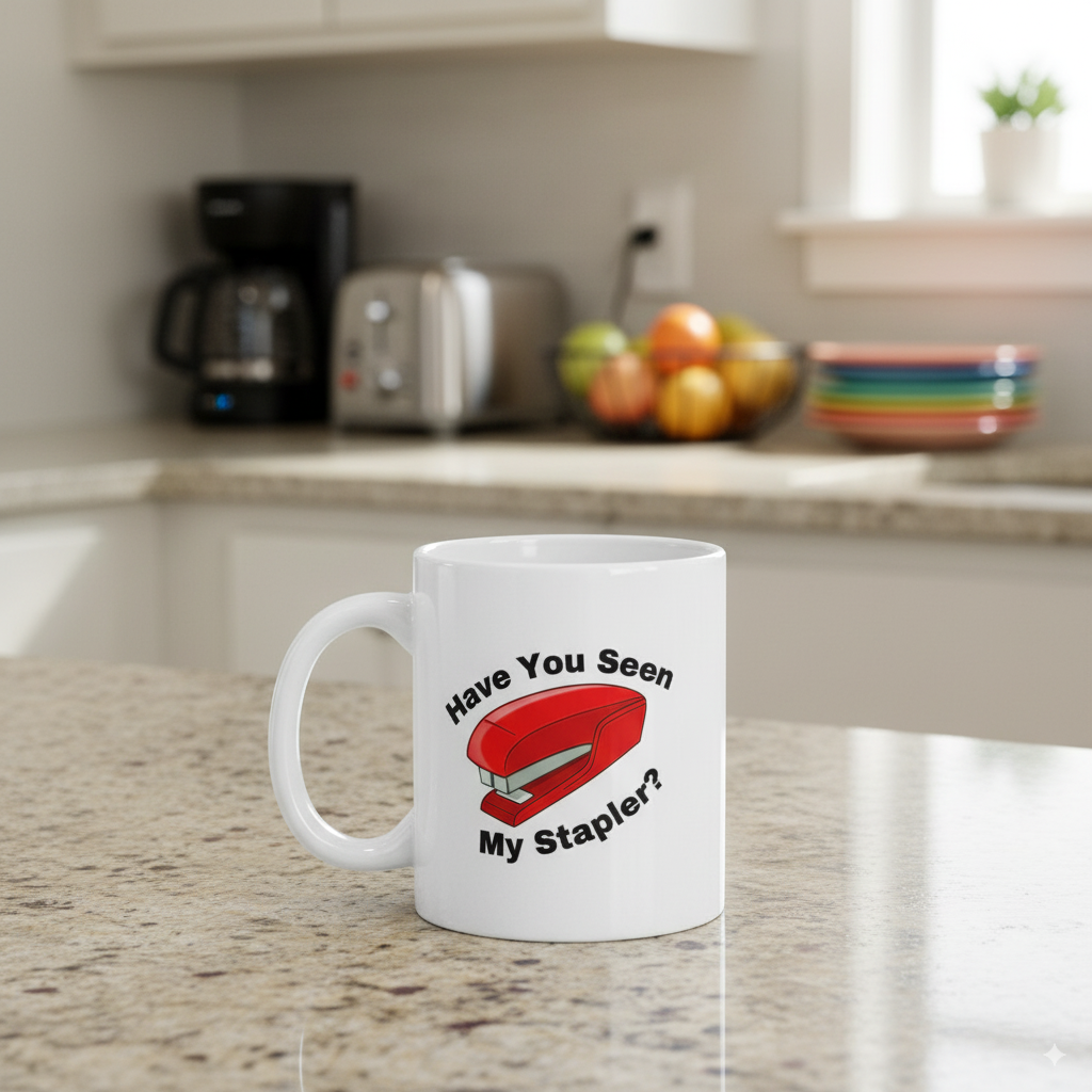 Have you seen my stapler? - White glossy mug