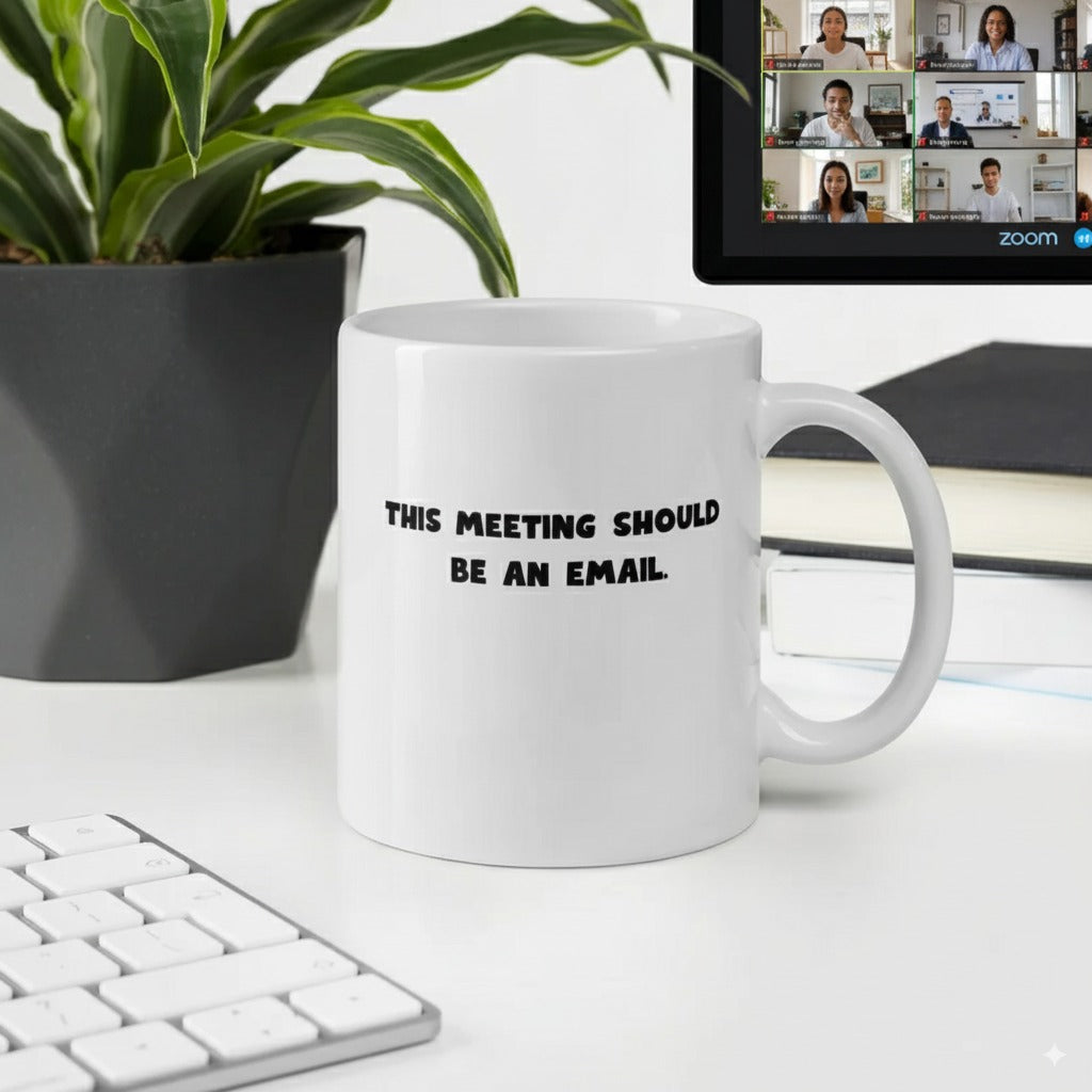 This Meeting Should Be An Email - White Glossy Coffee Mug
