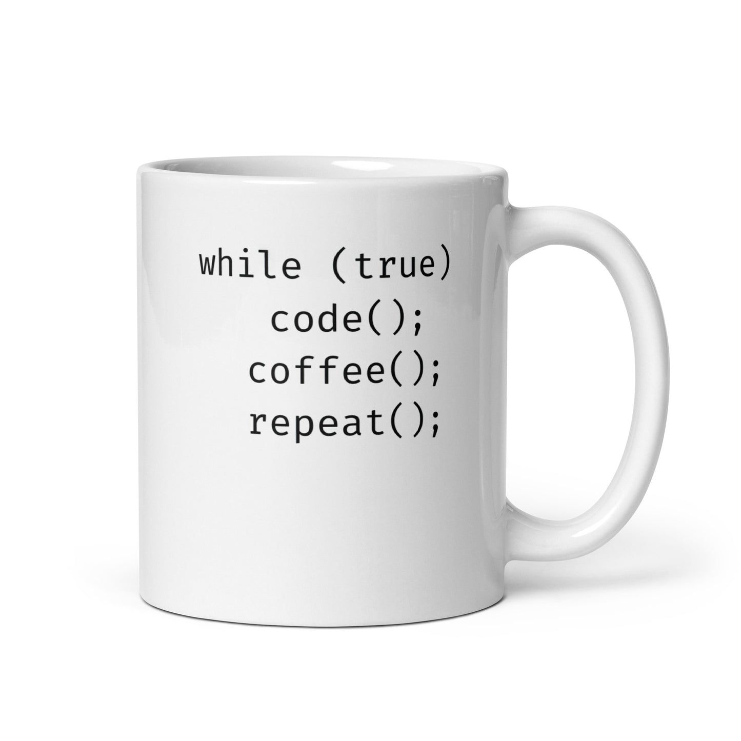 Code. Coffee. Repeat. - White Glossy Coffee Mug