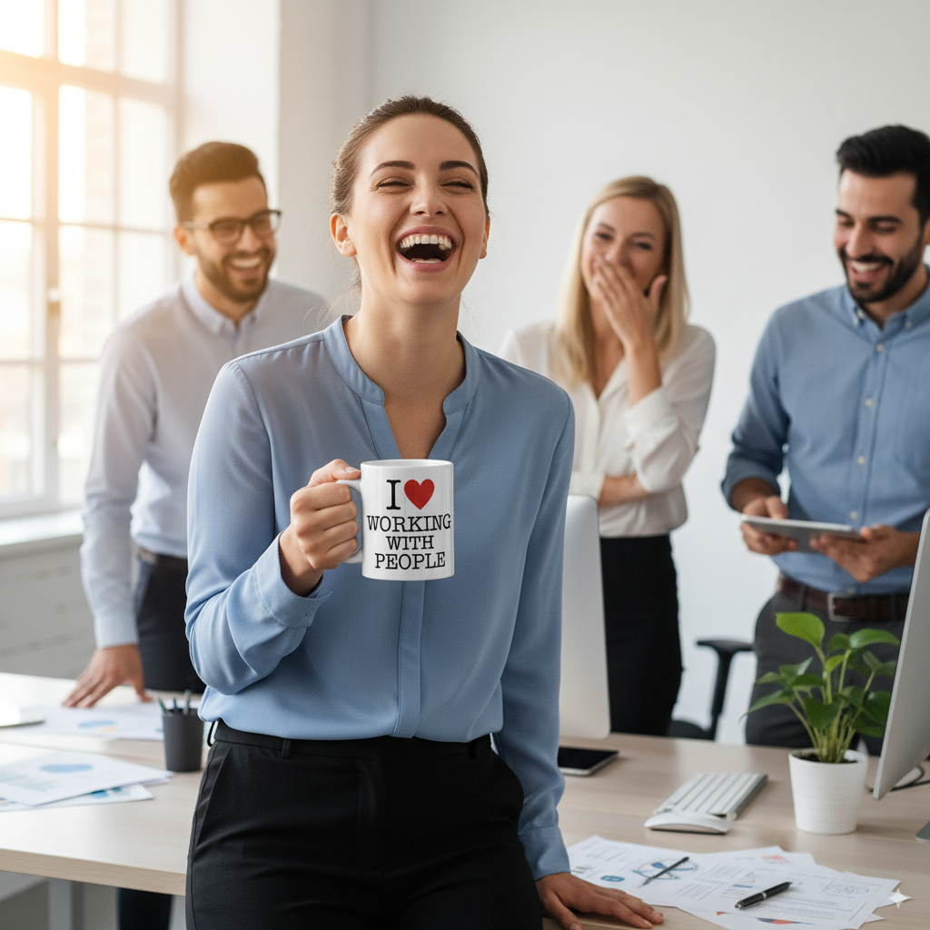 I Love Working With People - White Glossy Coffee Mug