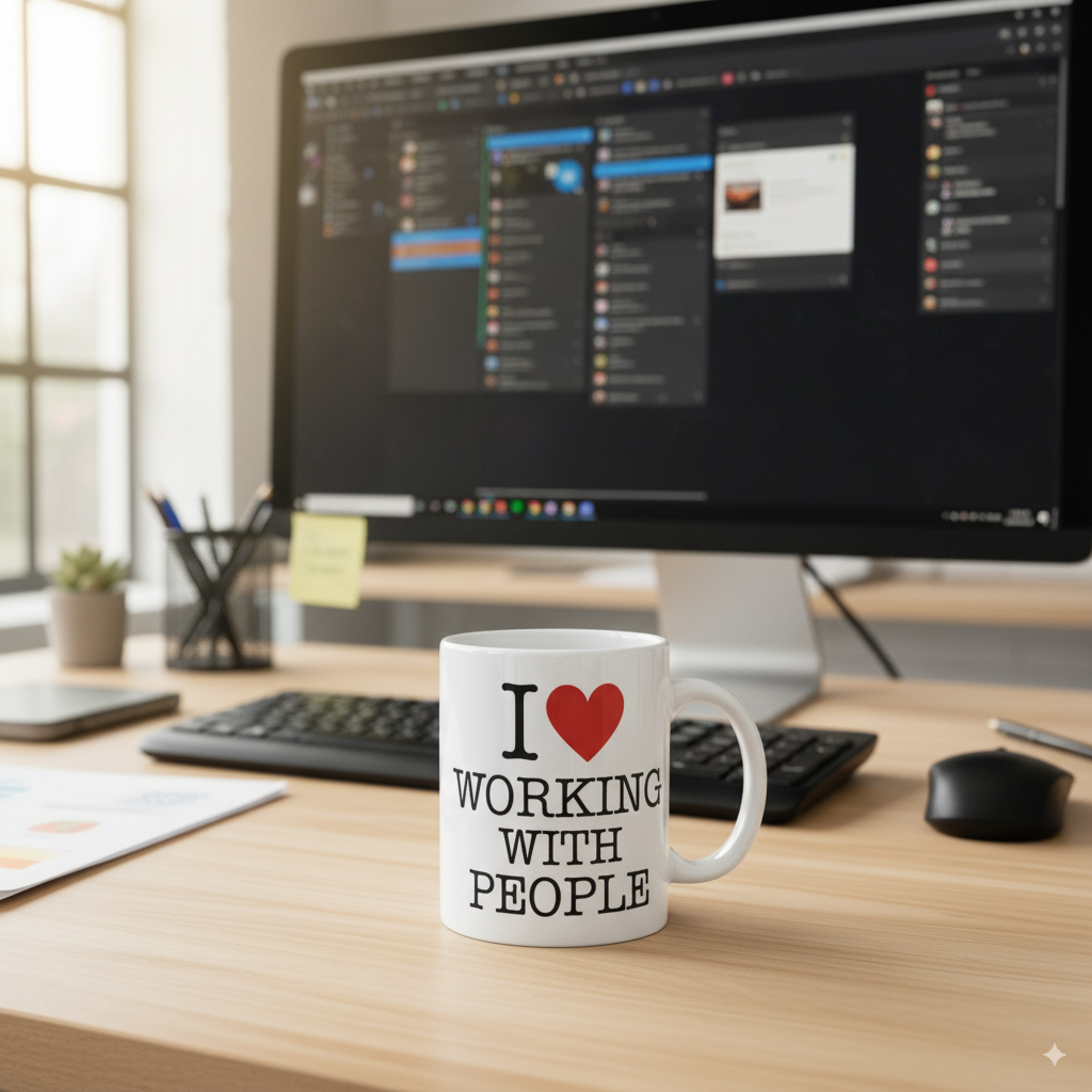 I Love Working With People - White Glossy Coffee Mug