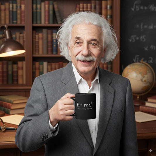 E=mc2 - Black Glossy Coffee Mug