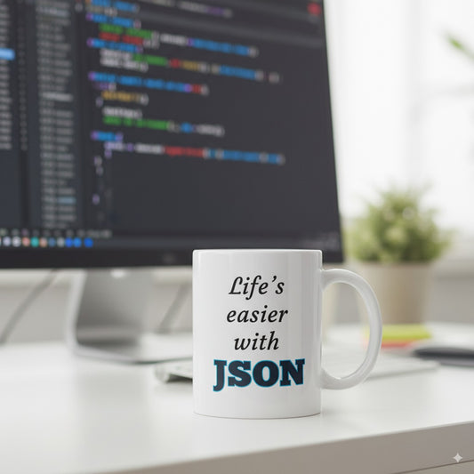 Life's easier with JSON - White Glossy Coffee Mug