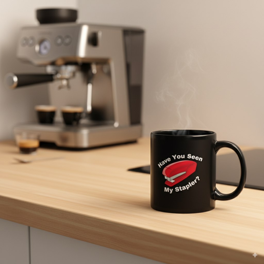 Have you seen my stapler? - Black Glossy Mug