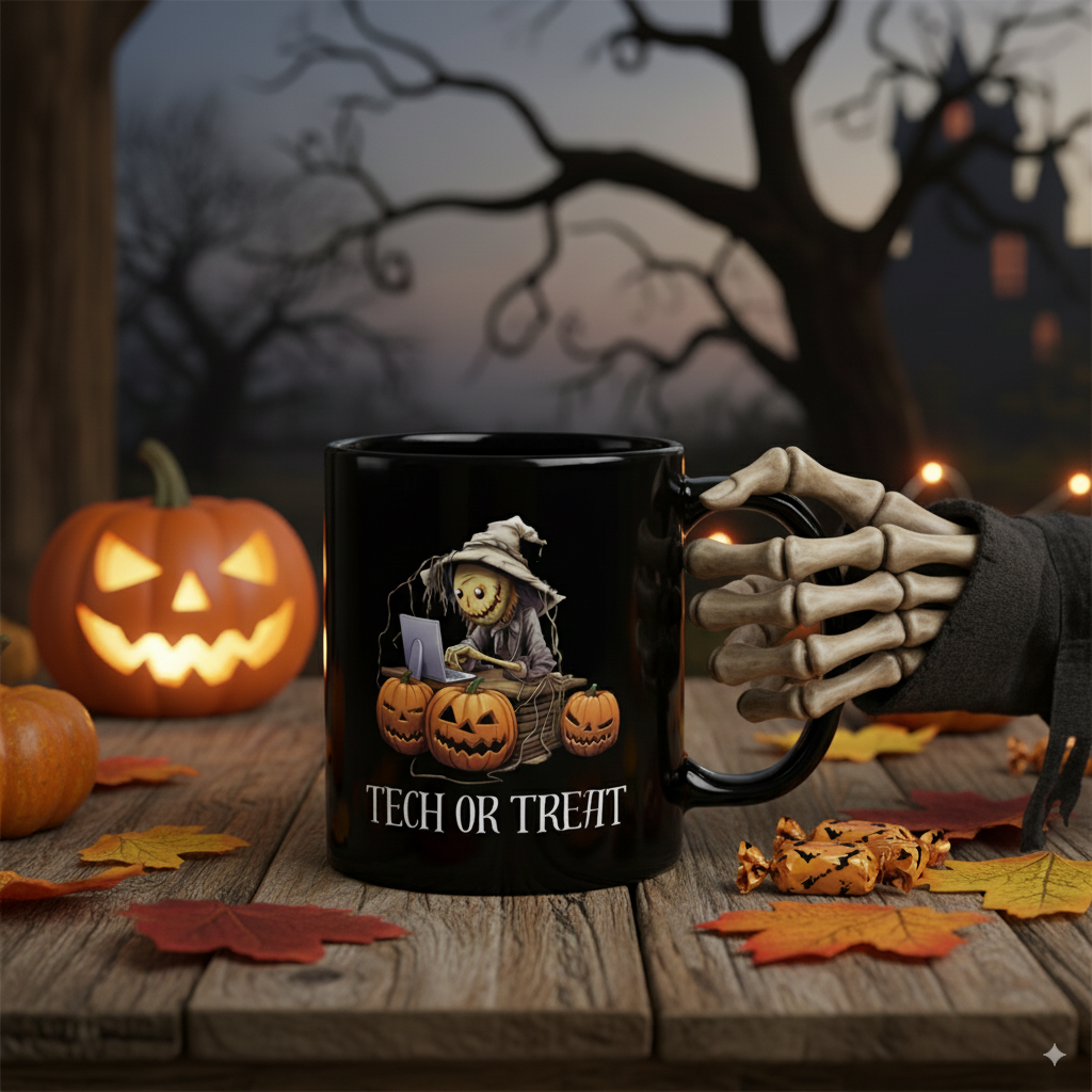 Tech or Treat - Black Glossy Coffee Mug