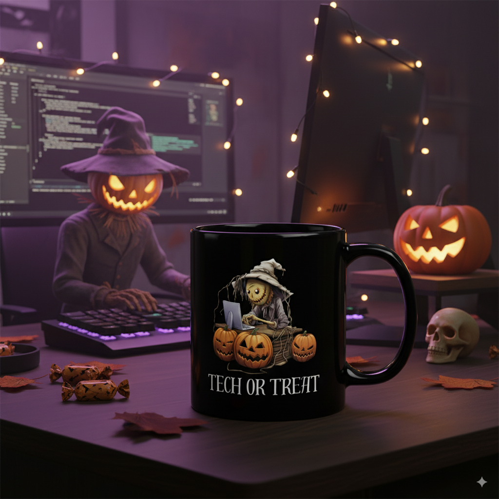 Tech or Treat - Black Glossy Coffee Mug