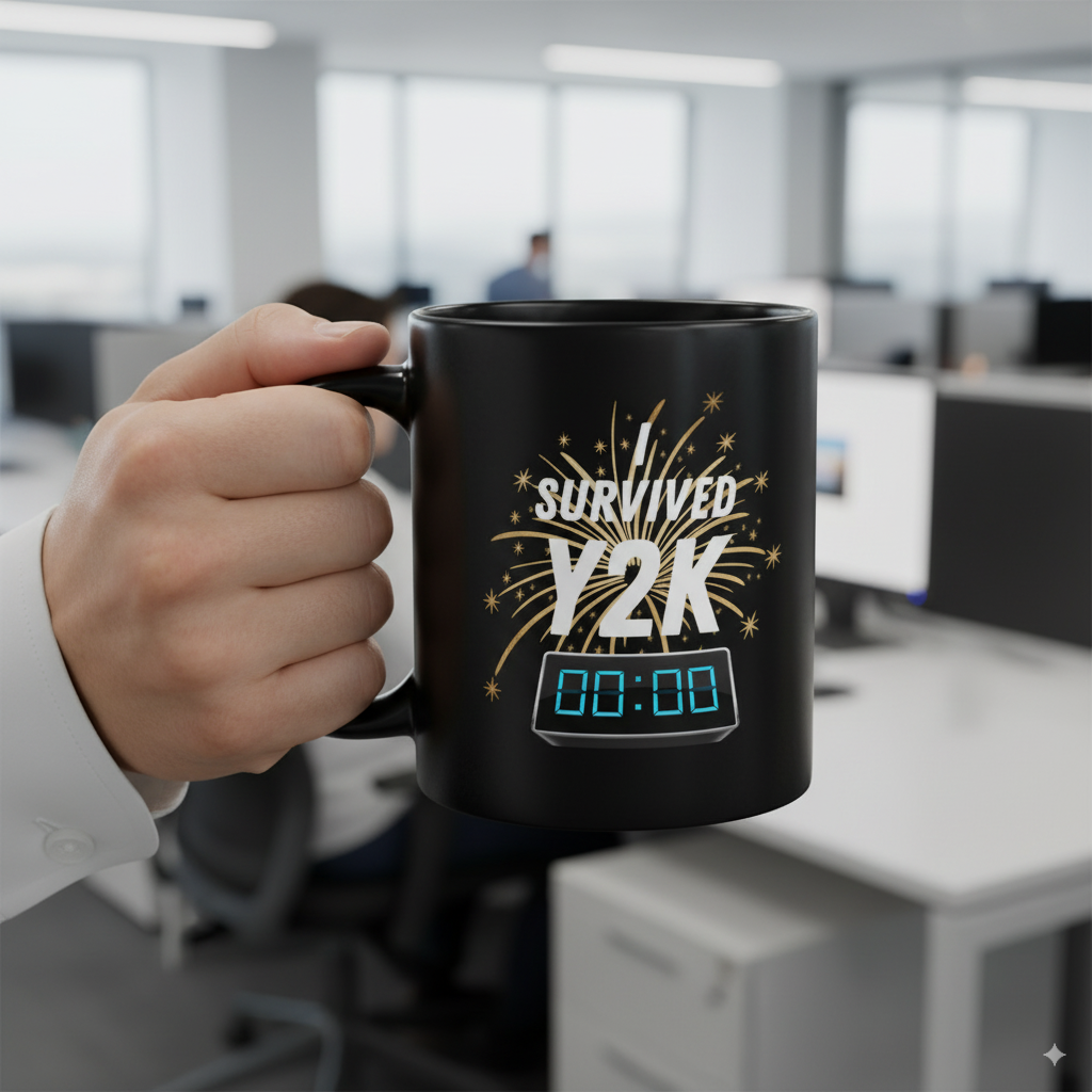 I Survived Y2K - Black Glossy Mug