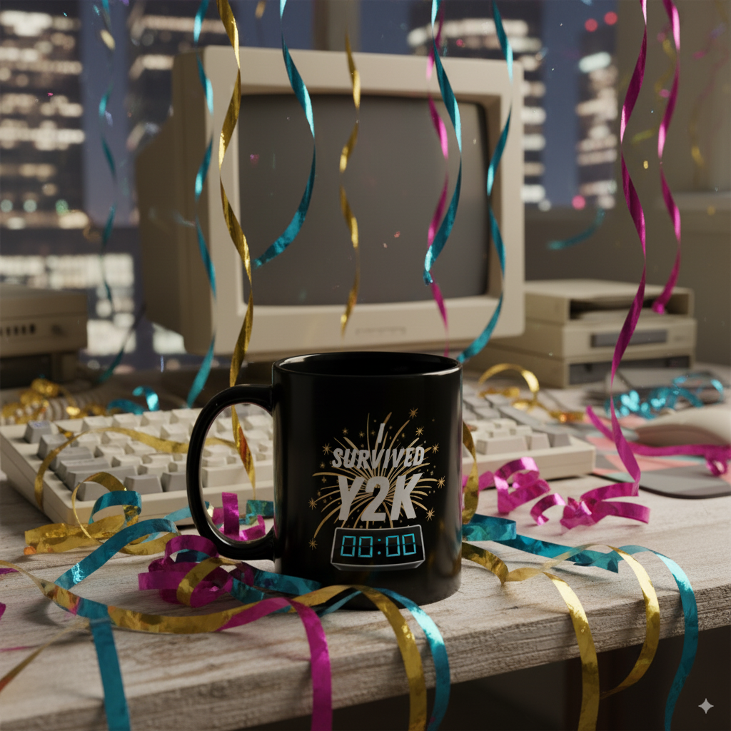 I Survived Y2K - Black Glossy Mug