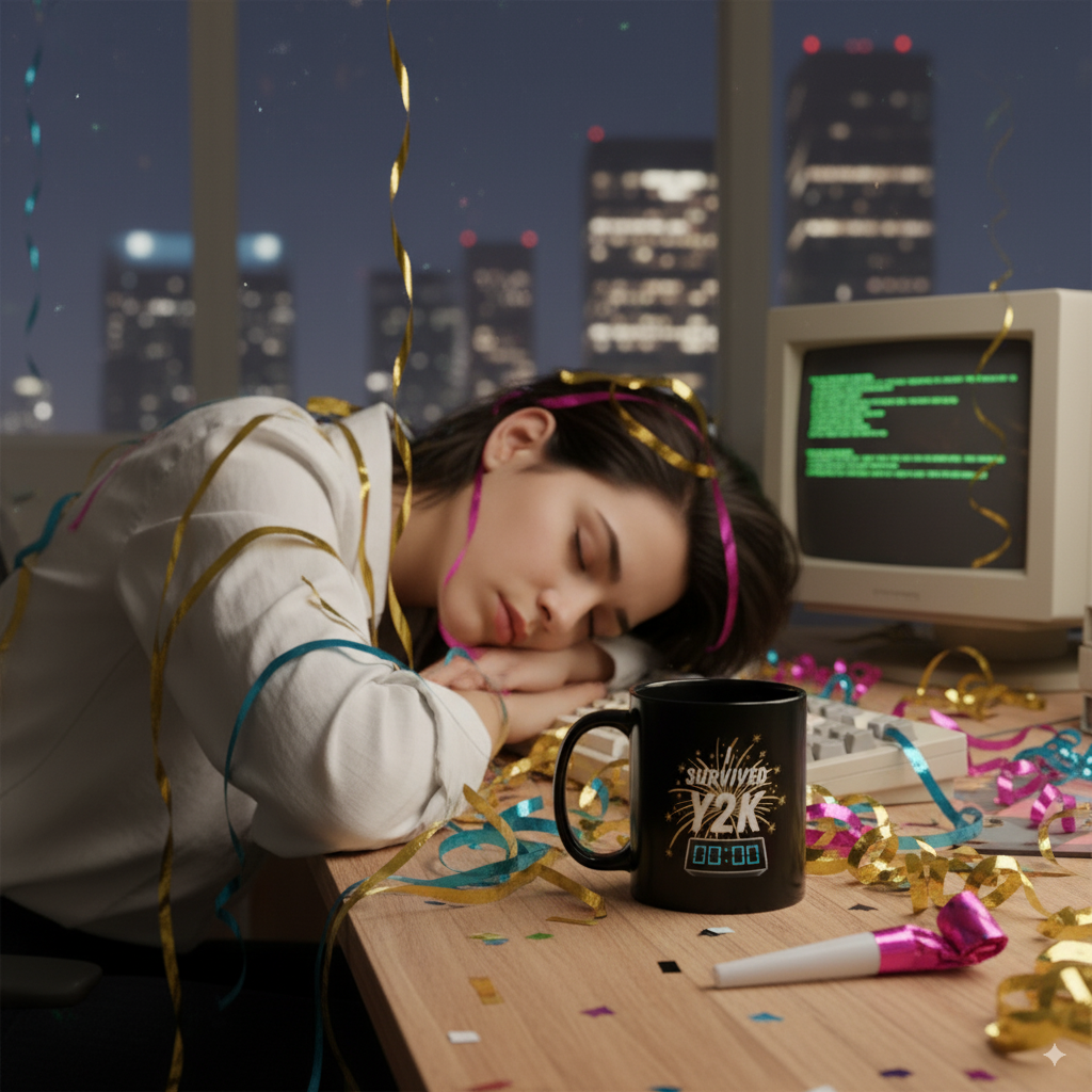 I Survived Y2K - Black Glossy Mug