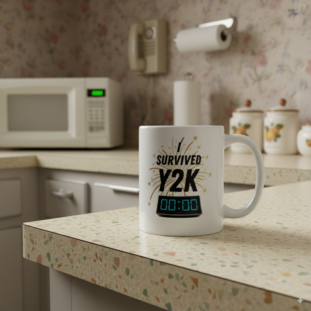 I Survived Y2K - White glossy mug