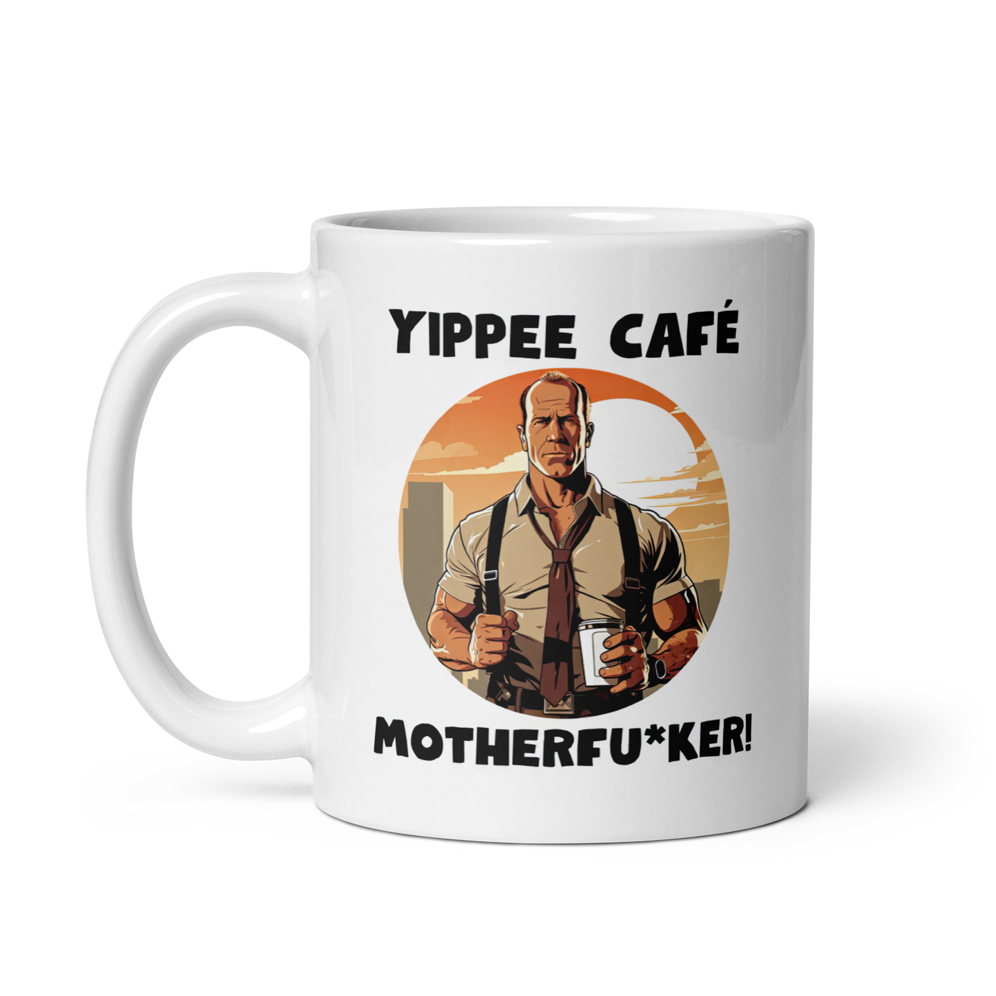 Yippee Cafe Motherfu*ker! - White Glossy Coffee Mug