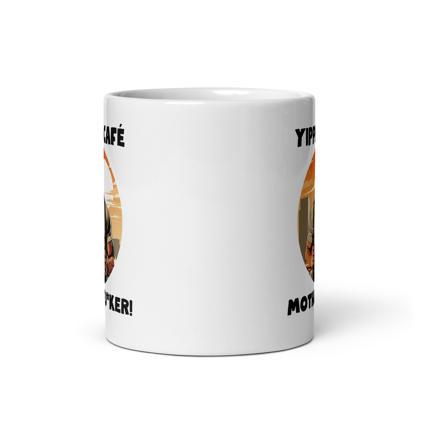 Yippee Cafe Motherfu*ker! - White Glossy Coffee Mug