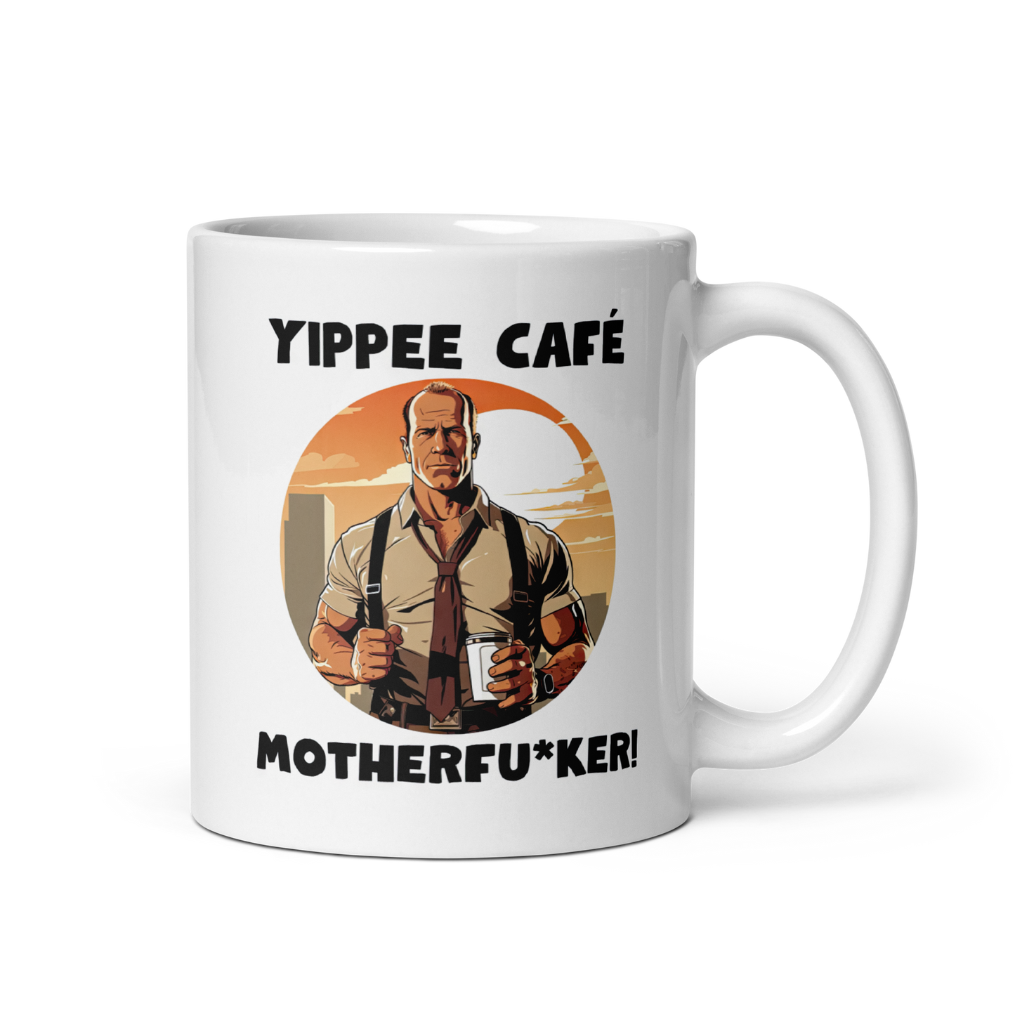 Yippee Cafe Motherfu*ker! - White Glossy Coffee Mug
