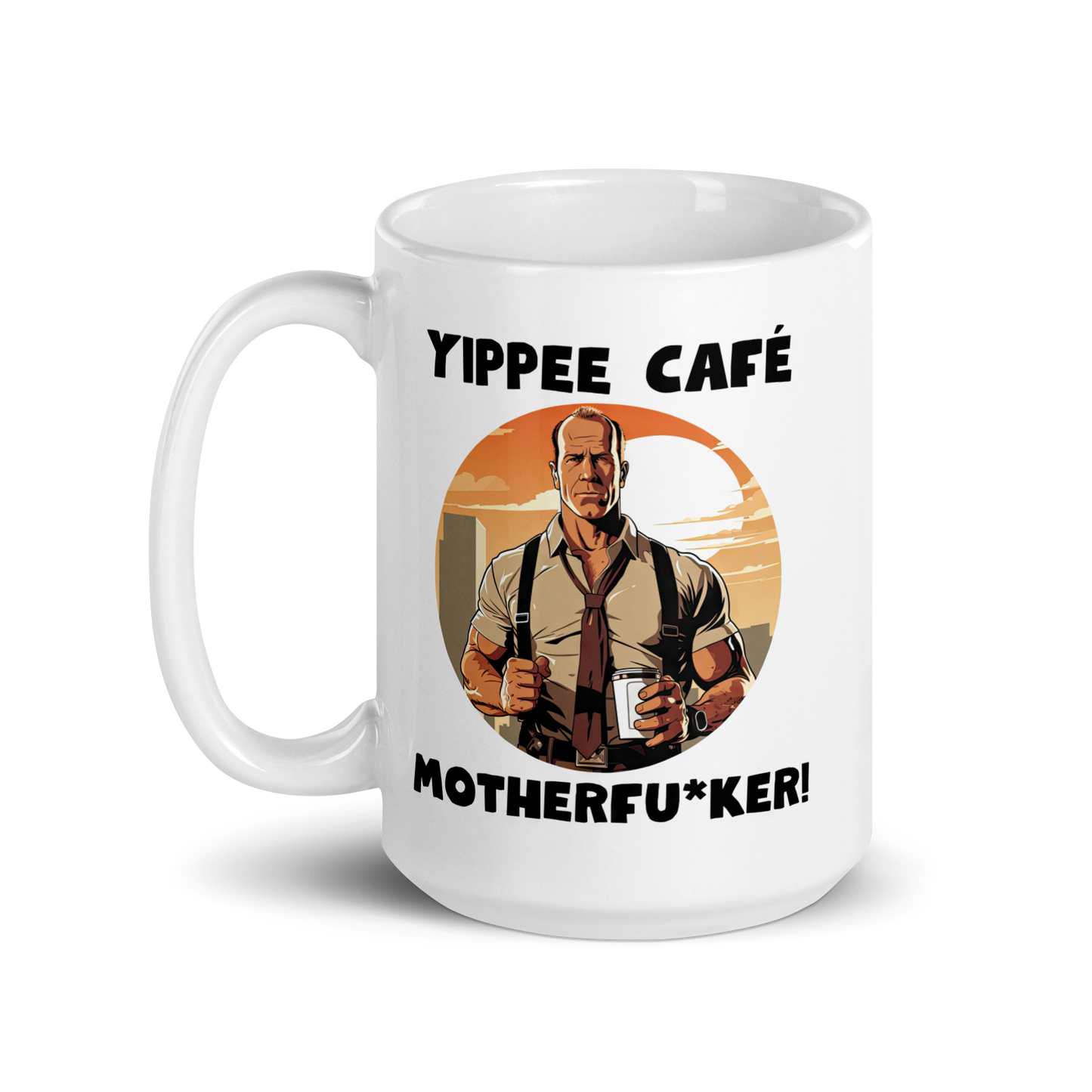 Yippee Cafe Motherfu*ker! - White Glossy Coffee Mug