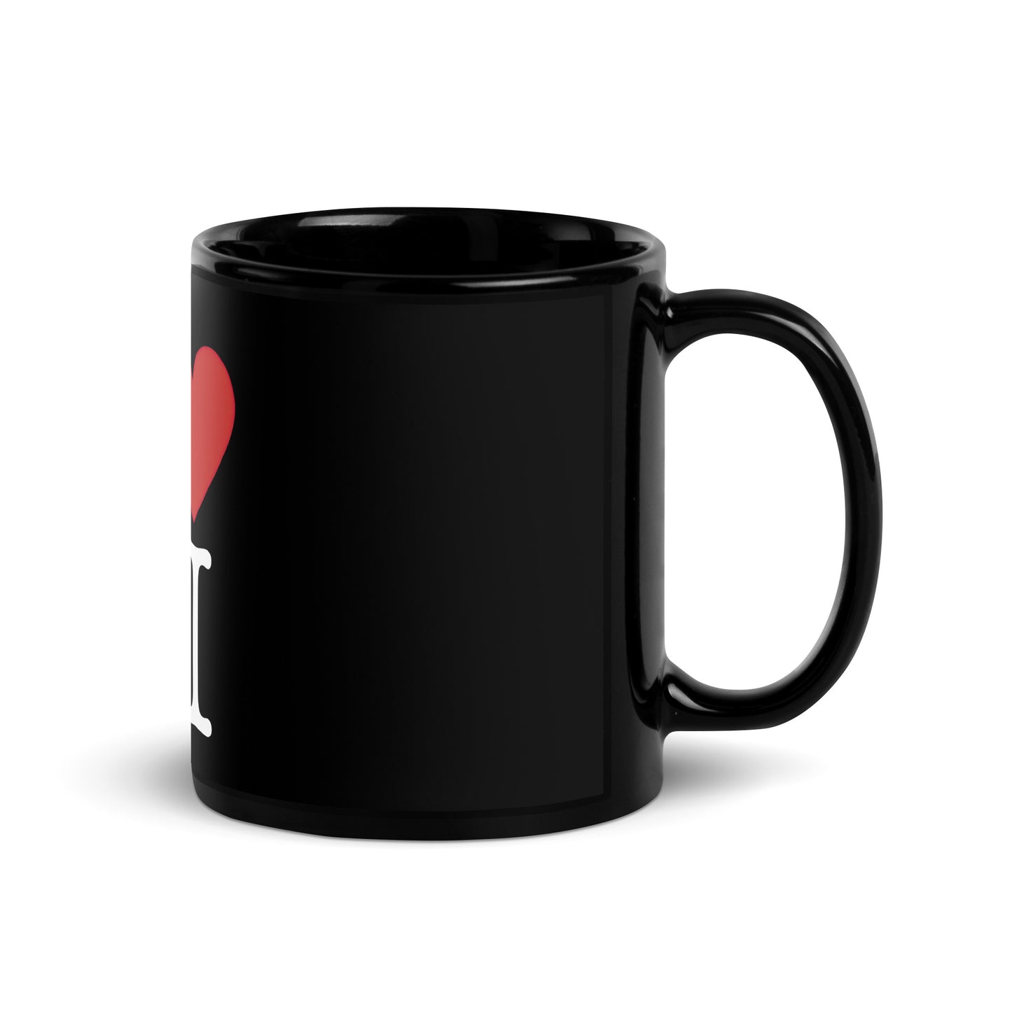 I Love AI - Black Glossy Coffee Mug