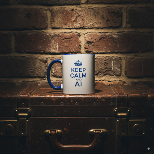 Keep Calm and AI - Coffee Mug with Blue Color Inside