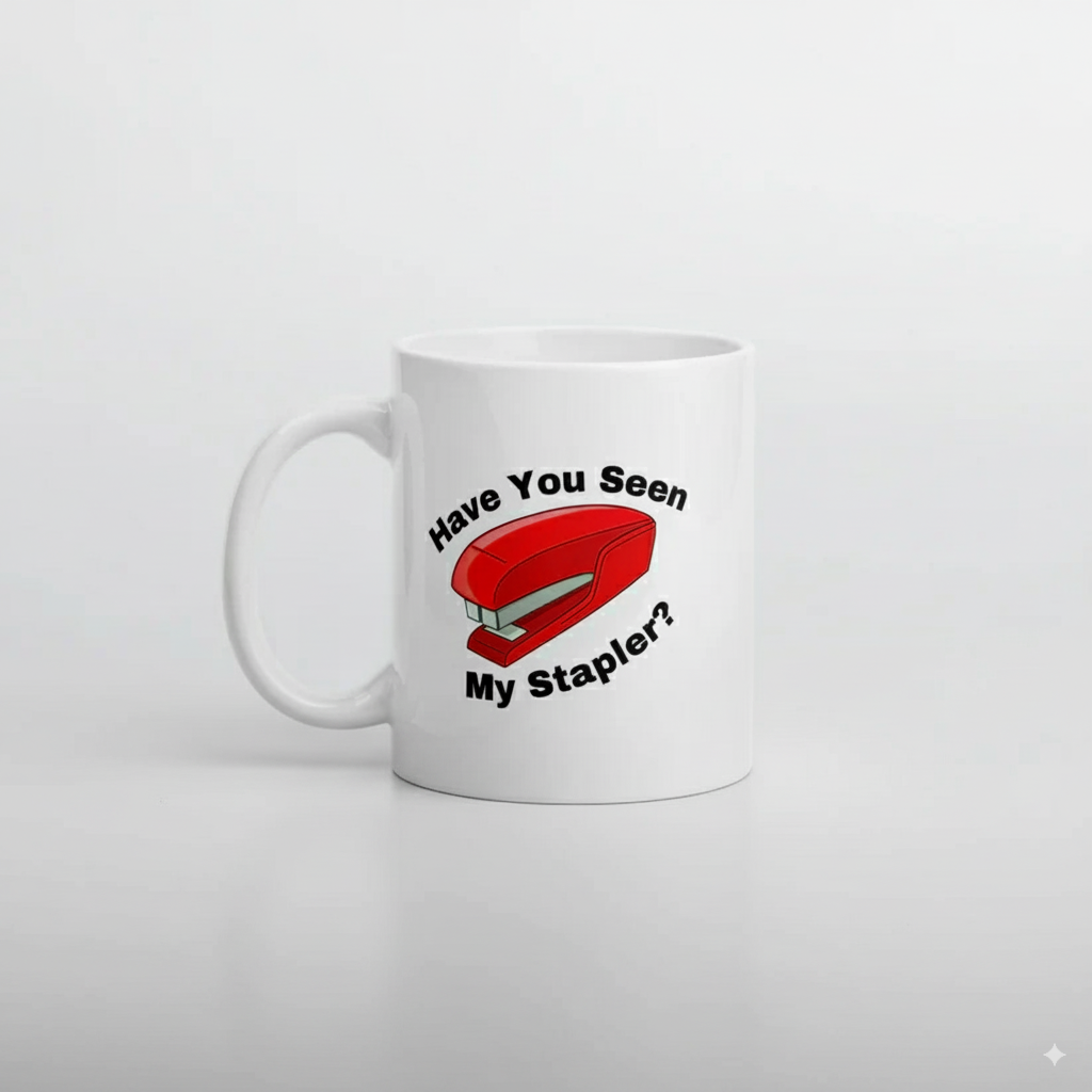 Have you seen my stapler? - White glossy mug