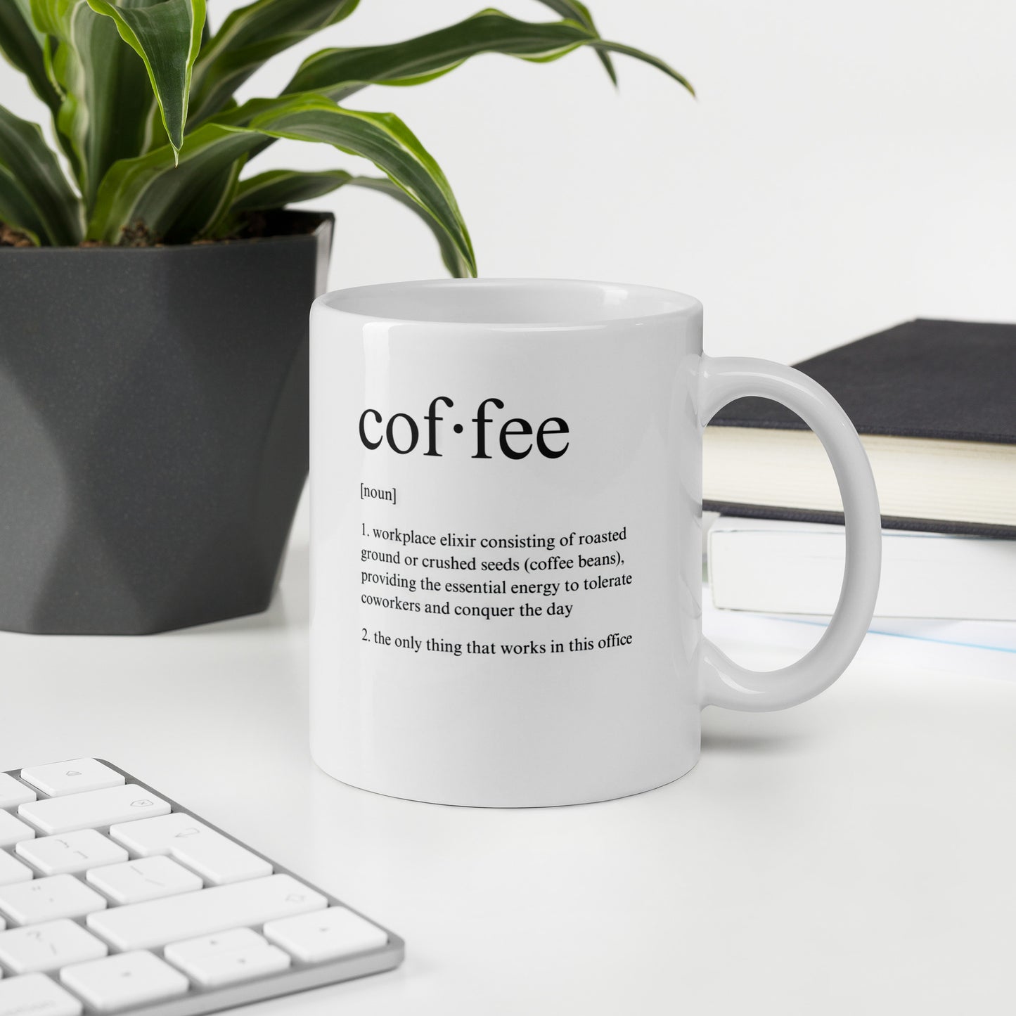 Dictionary Definition Coffee & Coworkers - White Glossy Coffee Mug