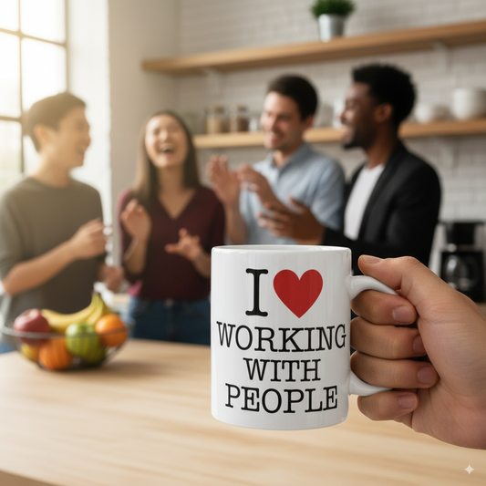I Love Working With People - White Glossy Coffee Mug